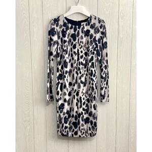 Nicole Miller Artelier Gray Black Animal Print Dress Small